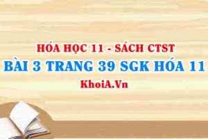Bài 3 trang 39 SGK Hóa 11 Chân trời sáng tạo